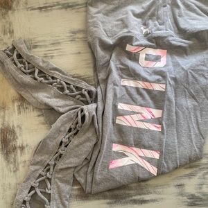 Pink leggings with lace up leg